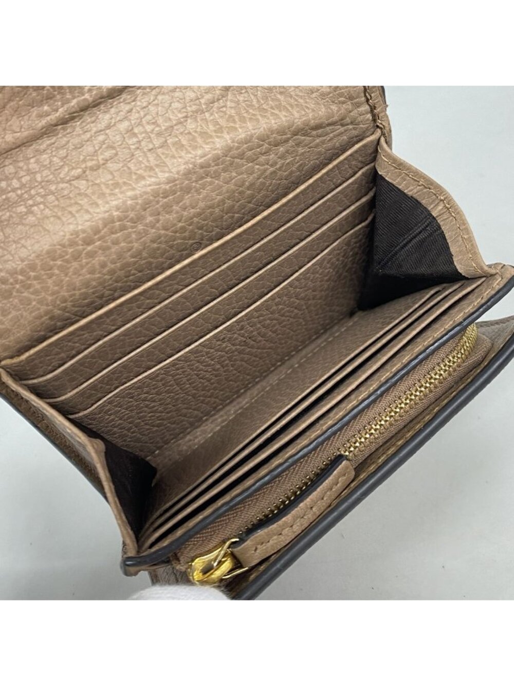 Gucci Wallet GG Marmont Supreme Leather Brown Gold - Picture 3 of 8